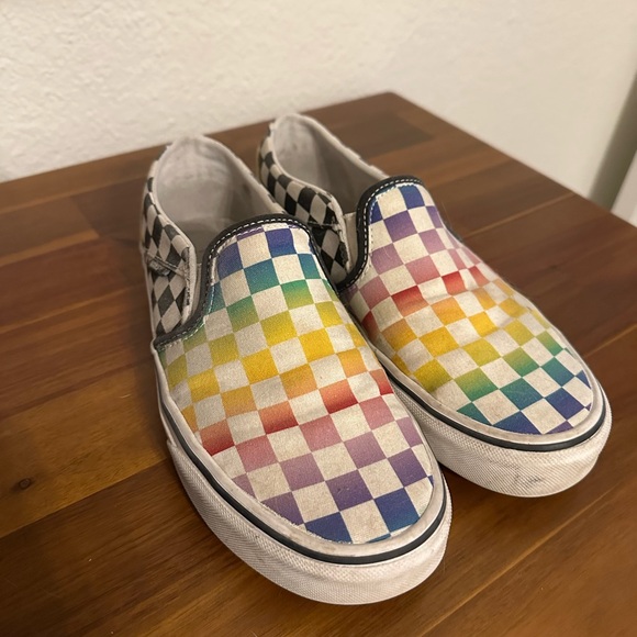 Vans Black and White Checkered Slip-On Sneakers - Picture 2 of 5